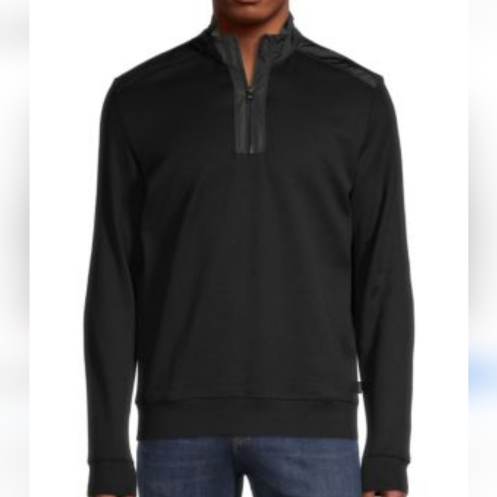 Boss Sidney Quarter-Zip Pullover large L dark blue